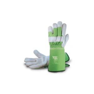 GUANTE PARA SOLDADOR GUANTE DE CUERO LONA IGNÍFUGA VERDE 15CM